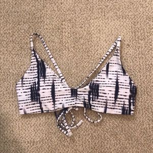 Blue and White Bikini Top Size Small